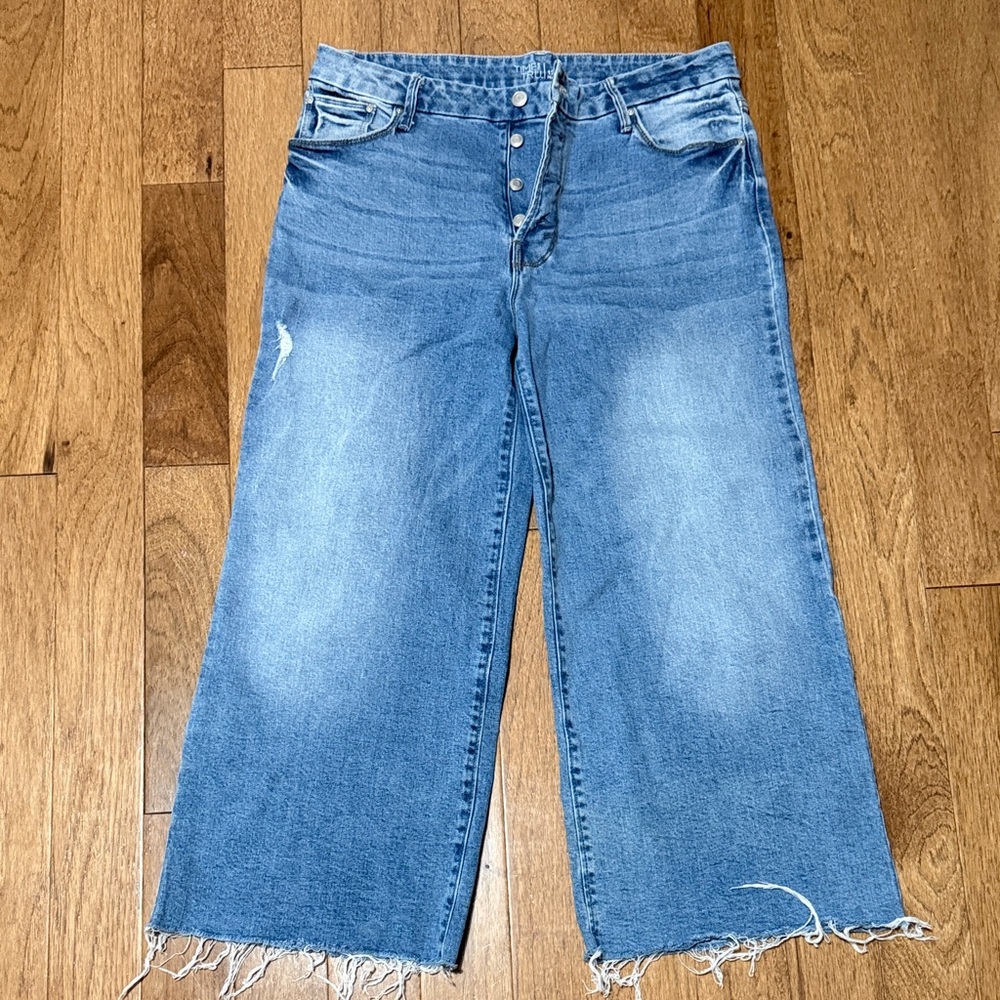Time and Tru Distressed Blue Flare Jeans
